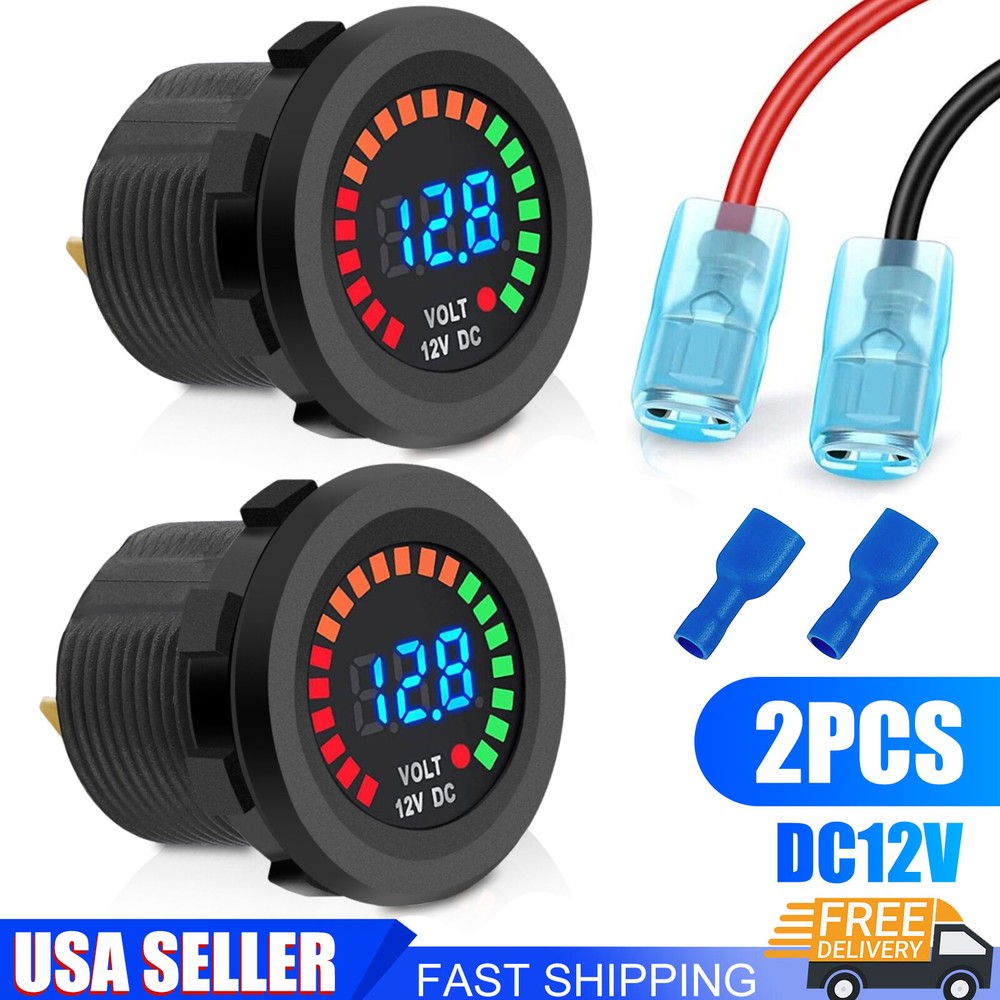 DC 12V Waterproof CAR Battery Meter Voltmeter LED Digital Display Voltage Gauge