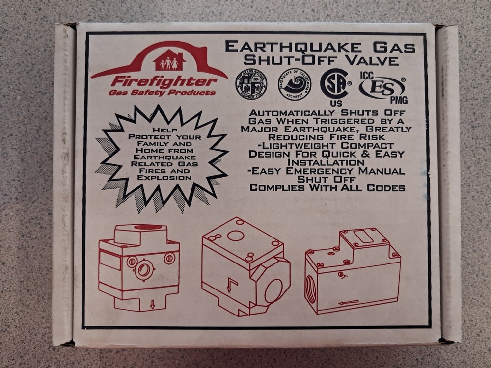 Little Firefighter NAGV-075 Seismic Earthquake Gas Shutoff Valve 90 Degree 3/4