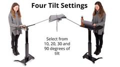 Stand Up Desk Store Pneumatic Adjustable Height Tilting Laptop Lectern Speake…