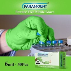 6MIL INDUSTRIAL DISPOSABLE NITRILE GLOVES, GREEN, POWDER FREE MEDIUM 1000 PCS