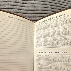 Vintage Yellowstone Park Diary & Reminder circa 1949, Real Leather, Hand Painted