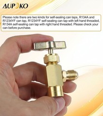 R1234Yf Self-Sealing Can Tap, F-1/4 SAE 1/2 LH Thread Valve Tool with Adapter