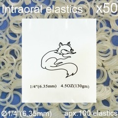 50x Dental Orthodontic Intraoral Latex Elastics Rubber Teeth Fox Ø1/4″