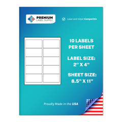 1000 Premium 2″ x 4″ Self Adhesive Address Labels 10 per sheet * 10 up*