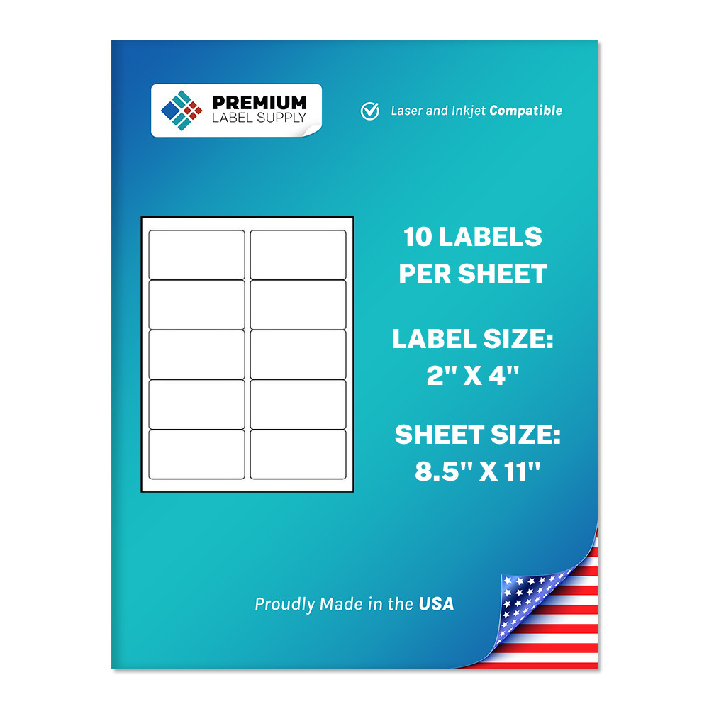 250 Premium 2″ x 4″ Self Adhesive Address Labels 10 per sheet * 10 up*