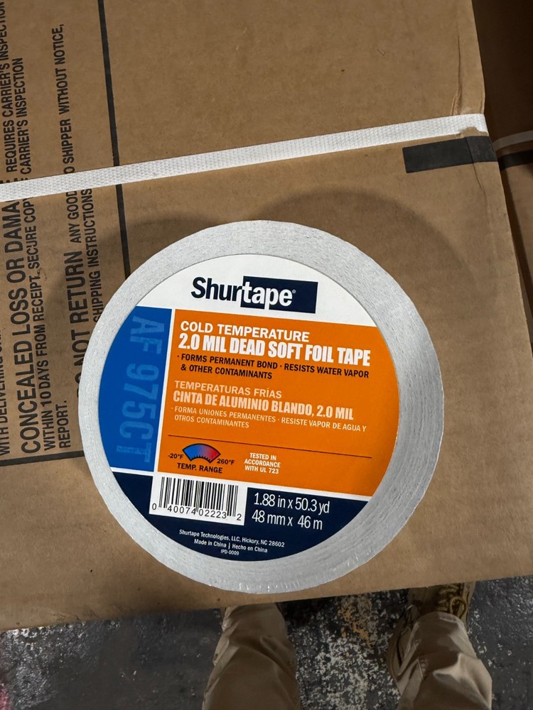Shurtape AF975CT Silver Aluminum Foil Tape 2.83″X50.3 yd 2mil Dead Soft NISP FSP
