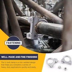 2Pcs 1-1/4″ 32mm Exhaust U Clamp Muffler U-Bolt Clamps Hanger Automotive