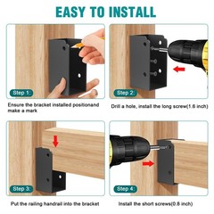 Eapele 20 Pack Steel Deck Railing Bracket Connectors for 2″x4″ (Actual 1.5″x3…