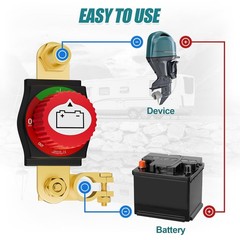 Top Post Battery Disconnect Switch 12-48V Heavy Duty Kill Car RV Boat Marine