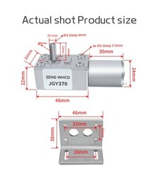 JGY370 Worm Gear Reduction Brushed Motor 6V12V24V With Self-locking Metal Gear