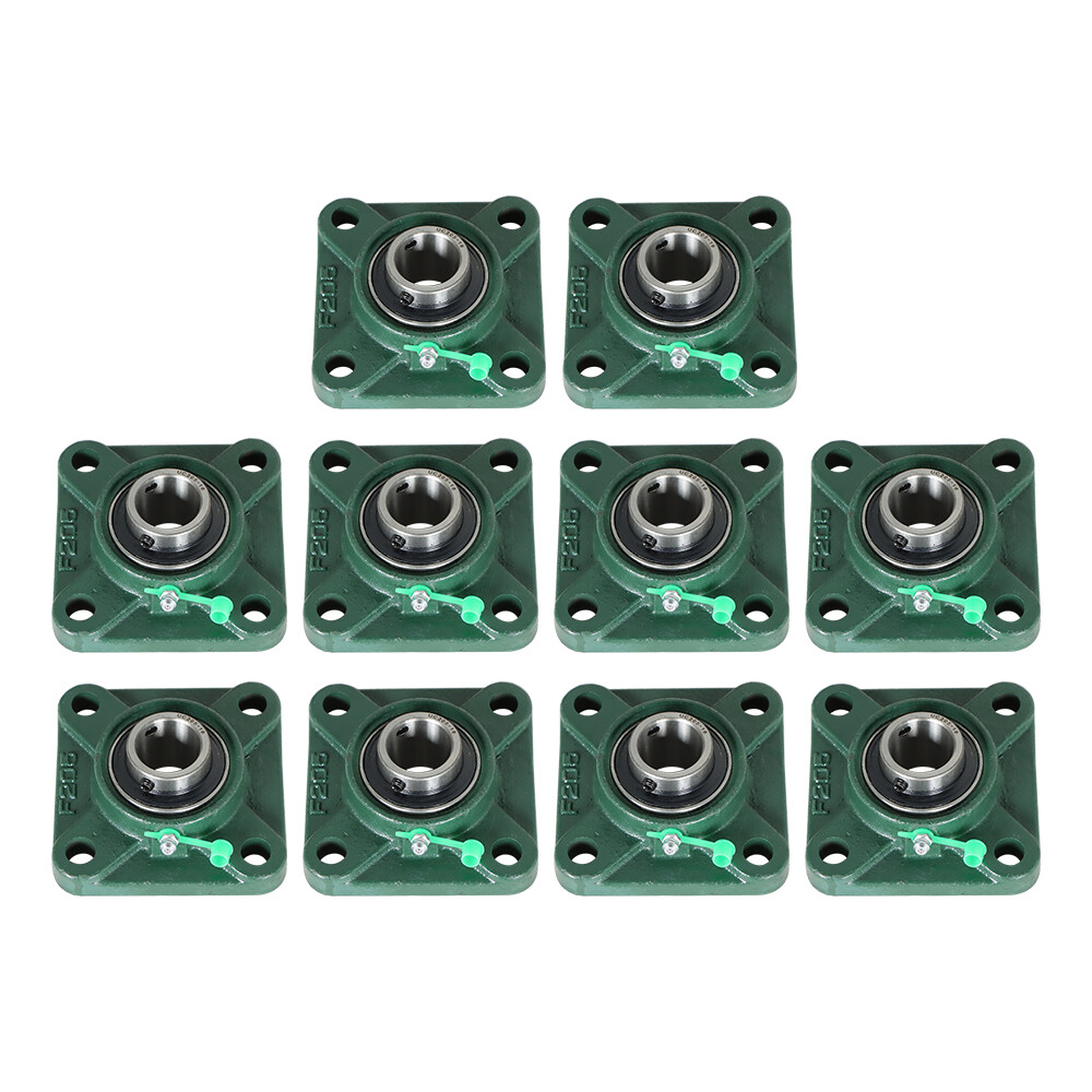 10 Pack UCF205-16 Pillow Block Flange Bearing 1″ Bore 4 Bolt Solid Base