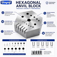 Hexagonal Staking Anvil 15 Holes & 5 Serrations Watch Riveting Watchmakers Tool