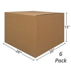UBMOVE Large Moving Boxes 20” x 20” x 15” (Pack of 6), Corrugated Cardboar…