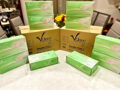 Vglove examination latex powder free 10 boxes/case (pack of 1000) size S, XS