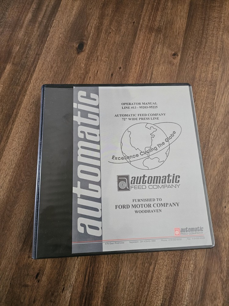 Automatic Feed Company (Decoiler) Operator Manual