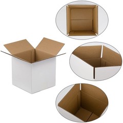 SUNLPH White Shipping Boxes 6x6x6 Inches Small Corrugated Cardboard Boxes, 25 Pa