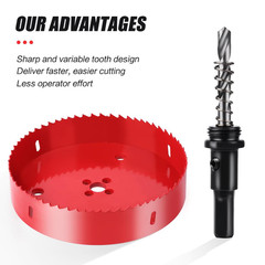 3.5 Inch Hole Saw, 3 1/2 Hole Saw, M42 HSS Bi-Metal Hole Cutter,Triangular Shank