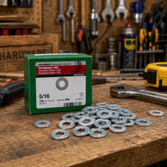 Hillman 5/16 in USS Flat Washers Galvanized Steel ASTM A153 100 Pieces