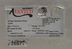 Avantco SL512 12″ Semi-Automatic Gravity Feed Meat Slicer 1/2 hp