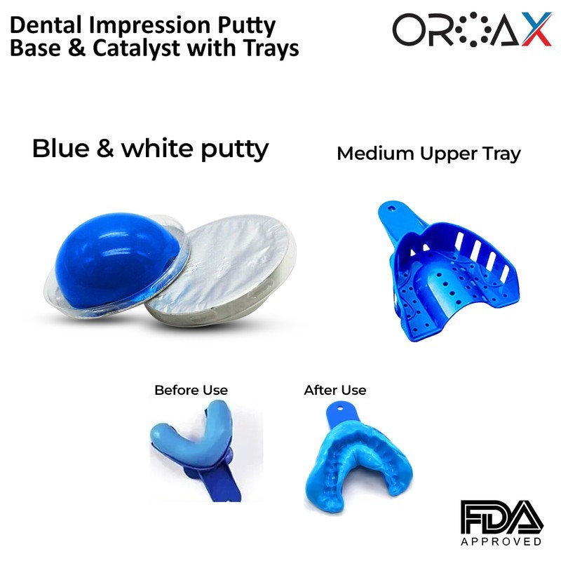 Dental Hydrophilic Impression Putty with Large Upper & Lower Trays Firm Molding