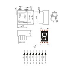 20Pcs Common Cathode 7Segment 10Pin 1Bit 3.3V 0.56″ LED Display White