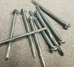 1/4″-20 X 4″ Unslotted Indented Hex Washer Head Tek Screw #5 Point