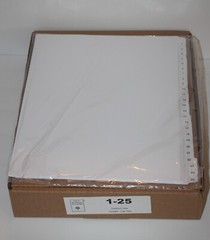 1 -25 Numeric Index Tabs/Dividers Reinforced Collated Side Tabs 1 Box/10 Sets