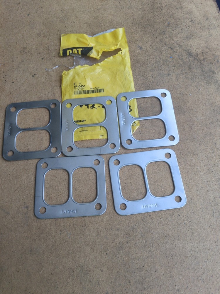 (5) Caterpillar CAT 1P-0451 Turbocharger Gasket 1P451, 1P0451 NOS Open Pack