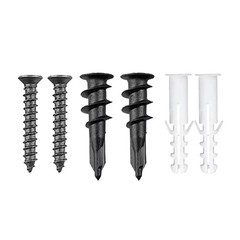 PeerBasics 5 Pack Hook Set Black Metal PVC Coated 50 lb