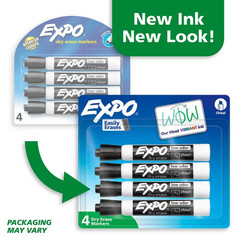 Expo 4pk Dry Erase Markers Chisel Tip Black