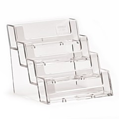 4-Pocket Clear Acrylic “deflect-o” Style Counter-Top Business Card Holder