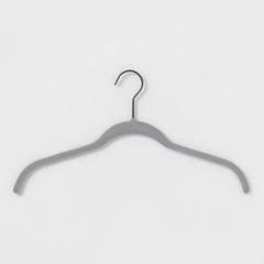 10ct Shirt Flocked Hangers – Gray: Velvet Clothes Hangers, Plastic & Felt