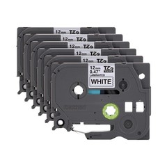 Brother Genuine PTouch, TZe231 6 Pack Tape ½” 0.47” x 26.2 ft. 8m 6Pack Lamin…