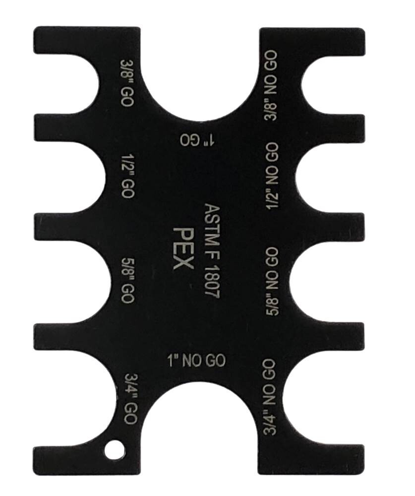 Sioux Chief 305-995 PEX Go/No-Go Gauge, 3/8”, 1/2”, 5/8”, 3/4”, 1”