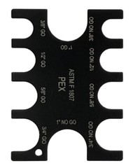 Sioux Chief 305-995 PEX Go/No-Go Gauge, 3/8”, 1/2”, 5/8”, 3/4”, 1”