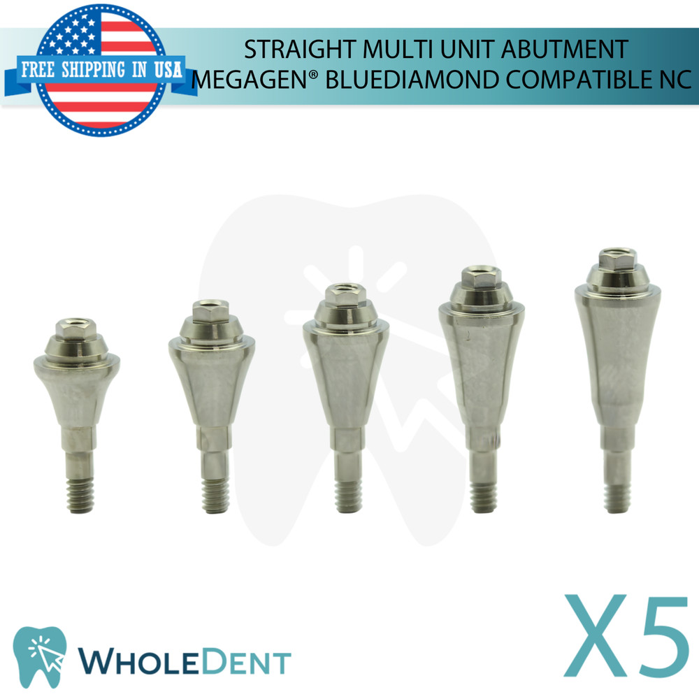 5X Straight Multi Unit Prosthetic NC Compatible with Megagen® BlueDiamond