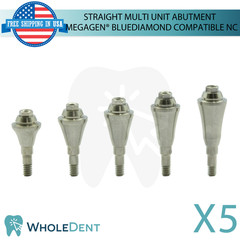 5X Straight Multi Unit Prosthetic NC Compatible with Megagen® BlueDiamond