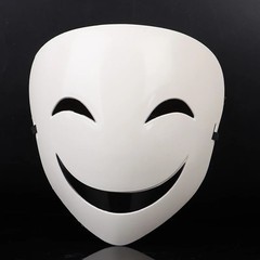 White Unisex Smile Mask Adults Japanese Anime Black Bullet Hiruko Visible Helmet