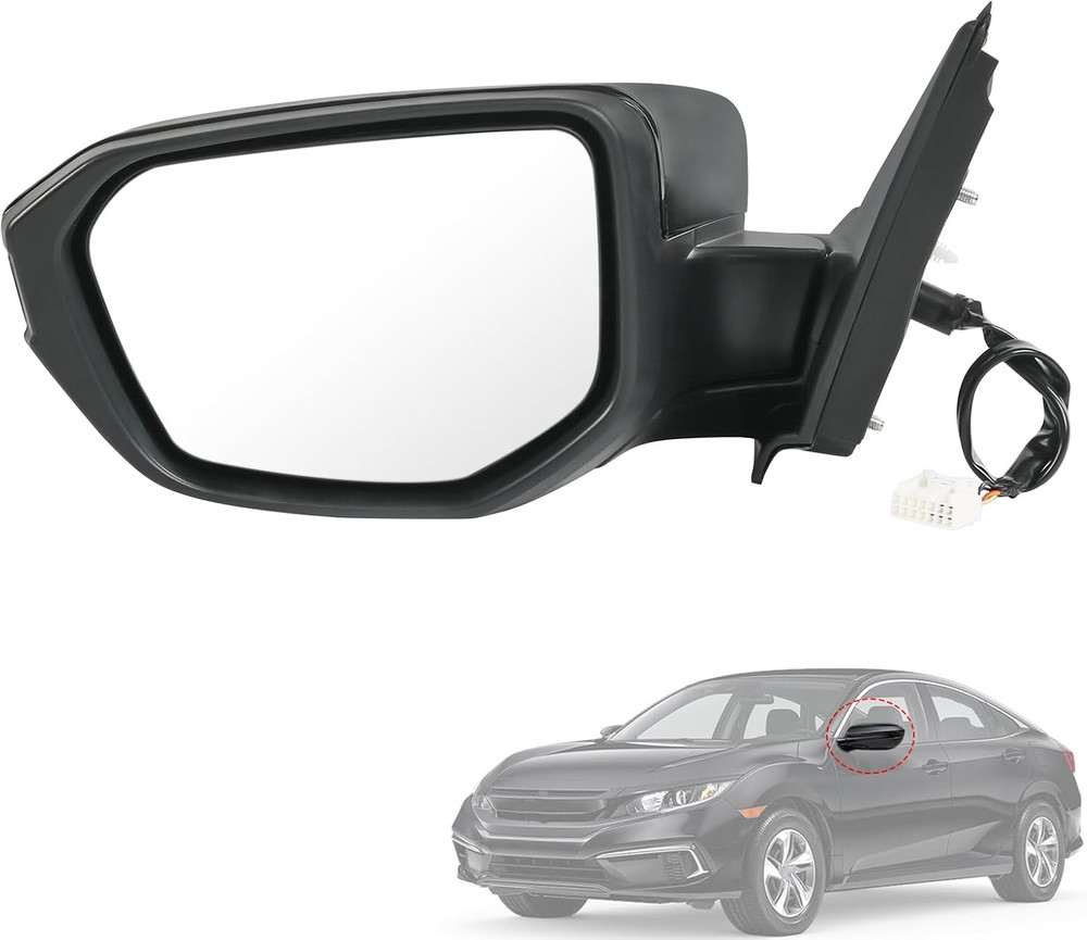 Door Mirror Left Driver Side Replacement for Honda Civic 2016-2021, Replace HO13