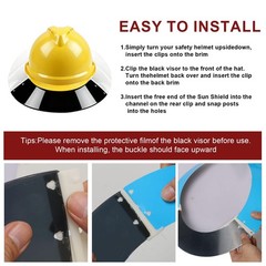 Hard Hat Sun Visors with MSA V-Gard Shade Full Brim Attachment, 697410 Standa…
