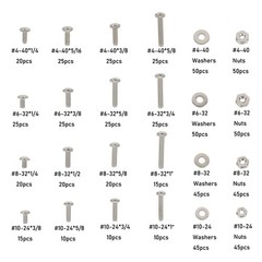 700Piece Nuts and Bolts Assortment Kit 4-40 #6-32 #8-32 #10-24 Phillips Pan Head