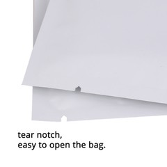 Many Sizes for Matte White Flat Foil Mylar Heat-Sealable Open Top Pouch Bag W02