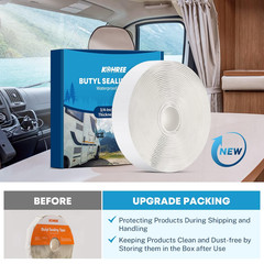 Kohree Butyl Tape White 1 Pack, 1/8″ X 3/4″ X 30 Ft, Butyl Sealant Tape RV Putty