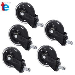 NEW 5Pcs Office Chair Caster Rubber Swivel Wheels Replacement Heavy Duty 3 inch
