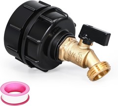 275-330 Gal IBC Tote Water Tank Hose Adapter 3 Sizes Brass Valve Connector