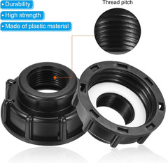 IBC Tote Adapter 60mm Coarse Thread 1″ Female Outlet, 275-330 Gallon Drain Plug