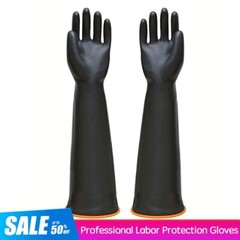 Black Rubber Acid Alkali Resistant Chemical Industry Labor Protective Glove