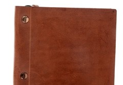 Borlino Italy Customized/Branded Journal for Justice HQ Leather 8.5x6in USED
