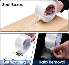 Pacific Mailer Clear Packing Tape, 2 Inch Wide, 2.0mil Thickness, 110 Yard Per R