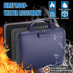 Binder Folders Organizer with 20 Pack Heavyweight Plastic Pockets,Fireproof File